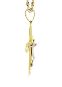 10K Yellow Gold Rope Chain & Gold Cross Necklace | Appx. 13.7 Grams
