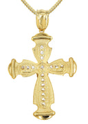 10K Yellow Gold Franco Chain & Cz Gold Cross Necklace | Appx. 26.4 Grams