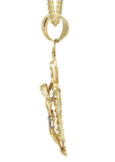 10K Yellow Gold Franco Chain & Cz Gold Cross Necklace | Appx. 26.4 Grams