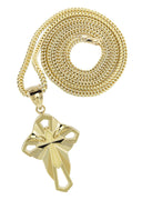 10K Yellow Gold Franco Chain & Gold Cross Necklace | Appx. 10.9 Grams