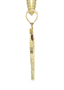 10K Yellow Gold Franco Chain & Gold Cross Necklace | Appx. 10.9 Grams