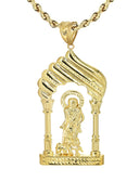 10K Yellow Gold Rope Chain & Saint Lazaro Pendant | Appx. 19 Grams
