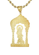 10K Yellow Gold Rope Chain & Saint Lazaro Pendant | Appx. 19 Grams