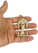 10K Yellow Gold Rope Chain & Saint Lazaro Pendant | Appx. 19 Grams