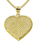 10K Yellow Gold Franco Chain & Cz Heart Pendant | Appx. 14.2 Grams
