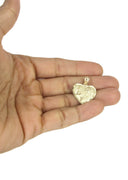 10K Yellow Gold Cuban Chain & Heart Pendant | Appx. 12.9 Grams