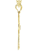 10K Yellow Gold Cuban Chain & Cz Gold Cross Necklace | Appx. 17.8 Grams