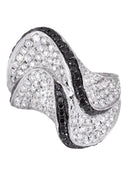 14K Ladies Black Diamond Cocktail Ring | 2.83 Carats | 10.78 Grams
