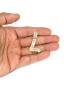 14K Yellow Gold Letter "L" Baguette Diamond Necklace | 1.55 Carats
