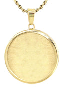 14K Yellow Gold Round Picture Pendant Necklace | Appx. 1.5 Inches