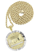10K Yellow Gold Rope Chain & Round Last Supper Pendant | Appx 24 Grams