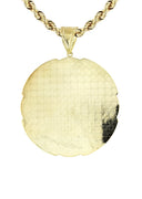 10K Yellow Gold Rope Chain & Round Last Supper Pendant | Appx 24 Grams