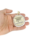 10K Yellow Gold Rope Chain & Round Last Supper Pendant | Appx 24 Grams