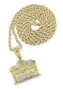 10K Yellow Gold Rope Chain & Last Supper Pendant | Appx 13.5 Grams