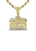 10K Yellow Gold Rope Chain & Last Supper Pendant | Appx 13.5 Grams