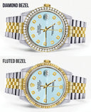 Gold Rolex Datejust Watch 16233 Two Tone for Men | 36Mm | Light Blue Dial | Jubilee Band