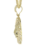 10K Yellow Gold Franco Chain & Cz Lion Head Pendant | Appx 17.4 Grams