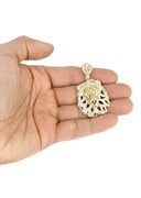 10K Yellow Gold Franco Chain & Cz Lion Head Pendant | Appx 17.4 Grams