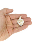 10K Yellow Gold Franco Chain & Cz Lion Head Pendant | Appx 16.3 Grams