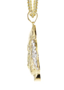 10K Yellow Gold Franco Chain & Cz Lion Head Pendant | Appx 19.4 Grams