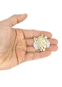 10K Yellow Gold Franco Chain & Cz Lion Head Pendant | Appx 19.4 Grams