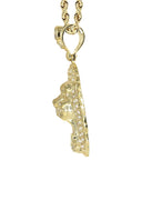 10K Yellow Gold Rope Chain & Cz Lion Head Pendant | Appx 16.4 Grams