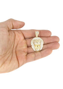 10K Yellow Gold Rope Chain & Cz Lion Head Pendant | Appx 16.4 Grams