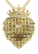 10K Yellow Gold Cuban Chain & Cz Lion Head Pendant | Appx 35.1 Grams