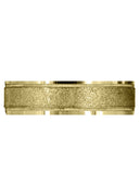 Yellow Gold Basic Carved Celtic Mens Wedding Band | Stone Finish (Adam)