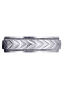 Basic Carved Diamond Cut Mens Wedding Band | Cross Satin Finish (Austin)