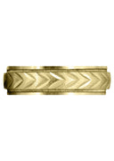 Yellow Gold Basic Carved Diamond Cut Mens Wedding Band | Cross Satin Finish (Austin)