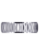 Carved Diamond Cut Mens Wedding Band | Cross Satin Finish (Samuel)