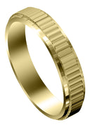 Yellow Gold Carved Diamond Cut Mens Wedding Band | Satin Finish (Jackson)