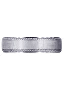 Basic Carved Celtic Mens Wedding Band | Cross Satin Finish (Evan)