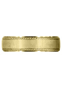 Yellow Gold Basic Carved Celtic Mens Wedding Band | Cross Satin Finish (Evan)