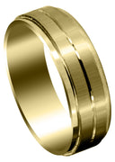Yellow Gold Basic Carved Celtic Mens Wedding Band | Satin Finish (Lincoln)