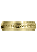 Yellow Gold Basic Carved Celtic Mens Wedding Band | Satin Finish (Angel)
