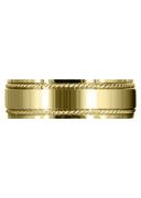 Yellow Gold Basic Carved Celtic Mens Wedding Band | Wire Matt Finish (Brayden)