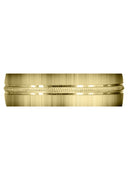 Yellow Gold Carved Simple Mens Wedding Band | Cross Satin Finish (Logan)