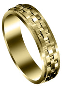 Yellow Gold Contemporary Unique Mens Wedding Band | Wire Matt Finish (Daniel)