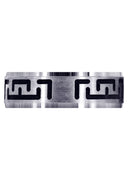 Fancy Carved Contemporary Mens Wedding Band | Satin / High Polish Finish (Adrian)