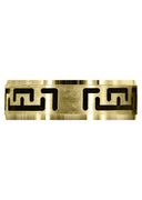 Yellow Gold Fancy Carved Contemporary Mens Wedding Band | Satin / High Polish Finish (Adrian)