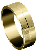 Yellow Gold Basic Carved Celtic Mens Wedding Band | Satin Finish (Josiah)
