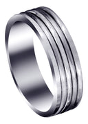 Contemporary Unique Mens Wedding Band | High Polish Finish (Ethan)