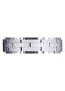 Fancy Carved Contemporary Mens Wedding Band | Stone Finish (William)