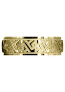 Yellow Gold Contemporary Unique Mens Wedding Band | Sand Blast / High Polish Finish (Jacob)
