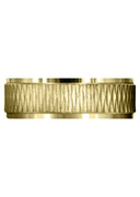 Yellow Gold Fancy Carved Contemporary Mens Wedding Band | Sand Blast / High Polish Finish (Mason)