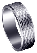 Fancy Carved Contemporary Mens Wedding Band | Satin / High Polish Finish (Owen)
