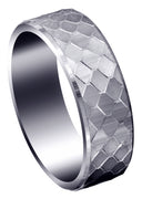 Fancy Carved Contemporary Mens Wedding Band | Satin / High Polish Finish (Sebastian)