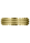 Yellow Gold Basic Carved Celtic Mens Wedding Band | Satin Finish (Joshua)